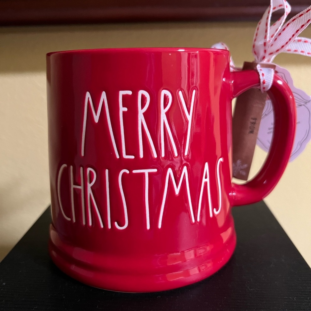 New Rae Dunn red ceramic Christmas mug MERRY CHRISTMAS. - Picture 1 of 5